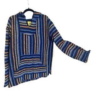 Frank’s Baja Hoodie XXL Multicolor Mexican Poncho Pullover 100% Recycled